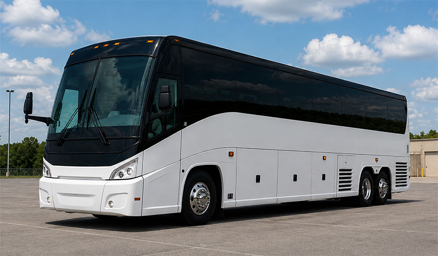 56-passenger charter bus available for charter in Roanoke, VA