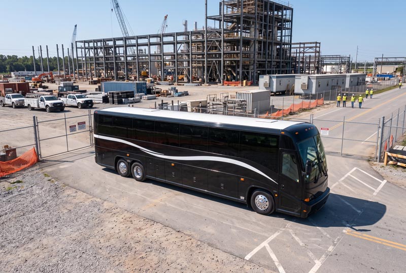 Construction Site Shuttle Bus Rentals in Roanoke, VA